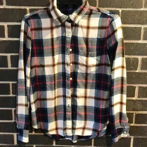 Aeropostale Women’s Medium Plaid Long Sleeve Button Up Shirt